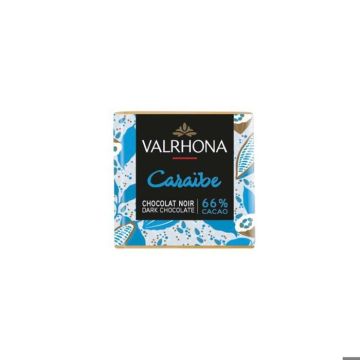 Boite de carrés de chocolat noir Caraïbe 66% 1kg Valrhona