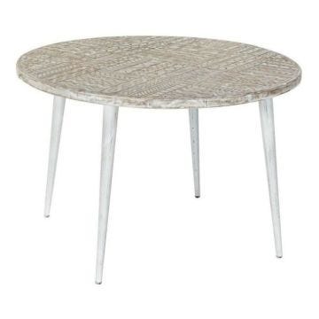 Table d'appoint - LANA DECO - Thyann - Métal doré - Bois de manguier - 75 x 75 x 50 cm