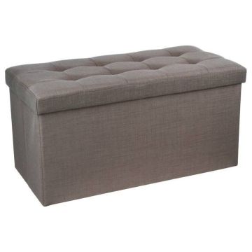 Pouf de rangement double Lysandre Gris
