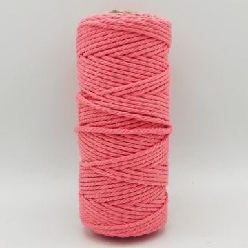 Coton Macramé - Non spécifié - 3mm - Rose Bonbon - Bobine de 100 mètres - Fil torsadé