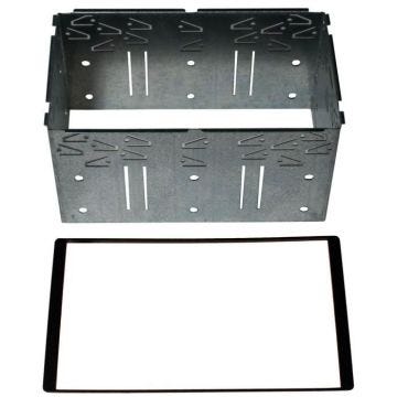 Adaptateur de façade d'autoradio Double DIN Noir - KIA - Carens 2007 - Cage métallique