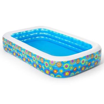 Piscine gonflable - Deluxe - Rectangulaire - 305cm x 183cm - Hauteur 56cm - Multicolore