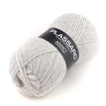 Laine Premier prix - Plassard - Addict 10 Gris Clair - Acrylique Alpaga Laine