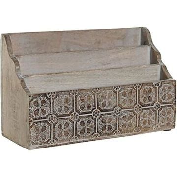 Organiseur multifonction - DKD Home Decor - Standard - Bois de manche - Blanc - 13x32x21 cm
