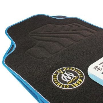 Tapis de sol - SUMEX - Fan Olympique de Marseille - Moquette - 50x70 cm - Bleu - Voiture
