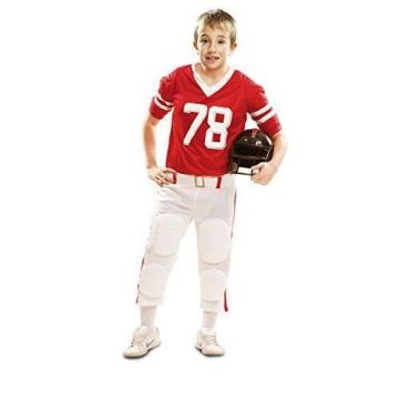Déguisement Joueur de rugby pour enfants - Partychimp - Rouge - Taille L