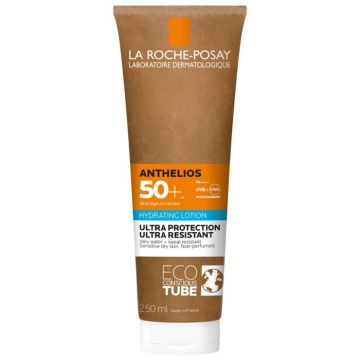 La Roche-Posay Anthelios Crème Solaire en Lait Hydratant Corps Spf50+ Sans Parfum 250 ml Tube Eco-Responsable