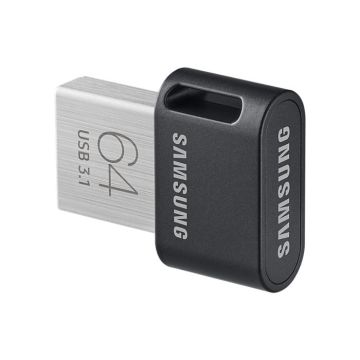 Samsung FIT Plus 64GB, 64 Go, 3.1 (3.1 Gen 1), Connecteur USB Type-A, Pivotant, 3,1 g, Noir, Acier inoxydable