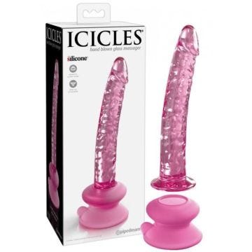 Gode en Verre avec Ventouse N°86 - mixte / adulte Rose