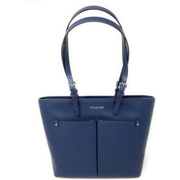 Michael Kors Sac à main Jet Set Travel Double Pocket Sac à bandoulière Sac à main Marine - Taille Moyenne