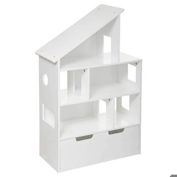 Bibliothèque "Maison"- coffres à roulettes - blanc H104 cm - Blanc - Atmosphera createur d'interieur