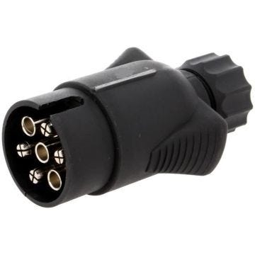 Prise remorque mâle - ADNAUTO - 7PIN - 12VDC - pour fil 10mm - nickelé
