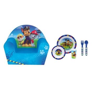 PAT'PATROUILLE - Coffret fauteuil club + Ensemble repas avec couverts