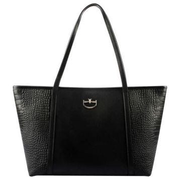 LAMARTHE Sac porté épaule femme Etoile noir cuir de vachette foulonné pleine fleur impression