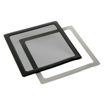 Filtre a poussiere magnetique carre 200 mm (cadre noir, filtre noir)