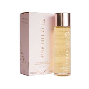 Huile de Massage - Sensuel - Champagne/Fraise - Parfum Délicat - Dosage Simple - Non Collant