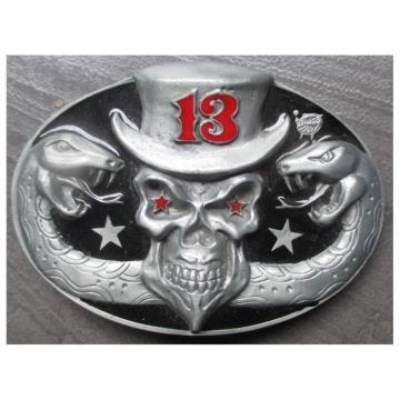 Boucle de ceinture Vince Ray Crane Chapeau 13 Serpent Rock - Adulte - Mixte - Bowling - 10,5x8cm - Style Rock