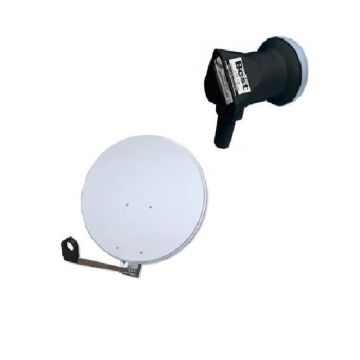 Parabole satellite acier BLANCHE 80cm + LNB SINGLE Best Germany Universel 0,1dB