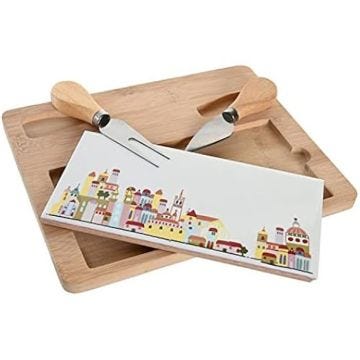Set d'apéritif - DKD Home Decor - Multicolore - Grès - 24,5 x 20 x 1,2 cm - Intérieur