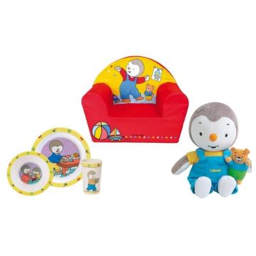 T'CHOUPI - Coffret Fauteuil club + ensemble repas (assiette, bol, verre) + Peluche avec ourson 30 cm T'CHOUPI - Coffret Fauteuil club + ensemble repas (assiette, bol, verre) + Peluche avec ourson 30 cm