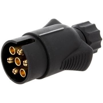 Prise remorque mâle - ADNAUTO - 7PIN - 12VDC - Connecteur laiton - Fil 7mm