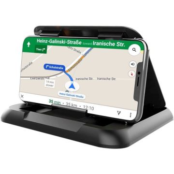 Support Téléphone Voiture - Antidérapant - Silicone - Universel - Multifonction - Noir