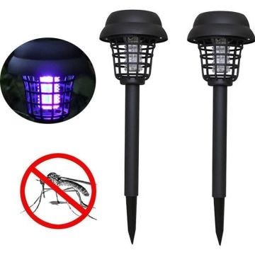 Lampe Anti-Moustique Solaire Lampe Moustique Tueur Lampe LED Lumière Blanche-Violete Eclairage et Tue-Moustique Lampe Solaire de290