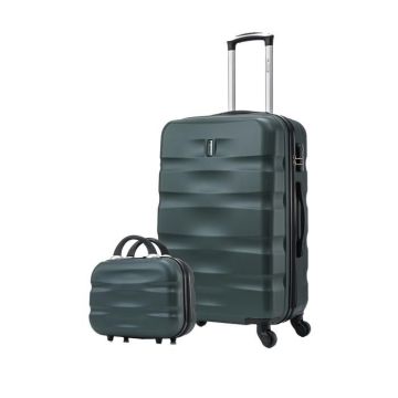 CELIMS - Valise Week-End Set Moyenne avec Vanity / Trousse de Toilette 35cm Rigide et Légère | Taille Soute 20kg 65cm | Vert