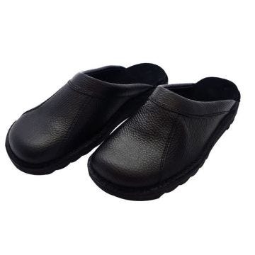 HTC Chaussures Clack routier en cuir - Mixte - Noir