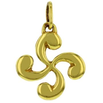 Bague - Anneau - Bijoux Basques - Pendentif croix basque plaqué or diamètre 11mm