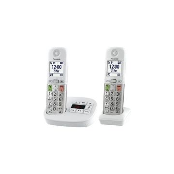 Téléphone sans fil - Panasonic - Fixe - Blanc - Téléphone sans fil - Câble de téléphone