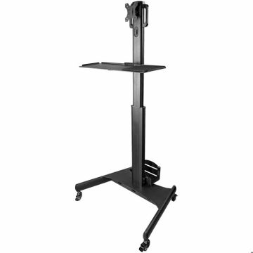StarTech.com Pupitre de Travail Mobile avec Support Écran - Support pour Tour PC et Clavier - Chariot Ordinateur Ergonomique -