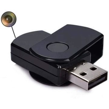 Clé USB Caméra Espion HD Surveillance Photo et Vidéo Audio Intégré 32 Go + SD 16Go - YONIS Noir