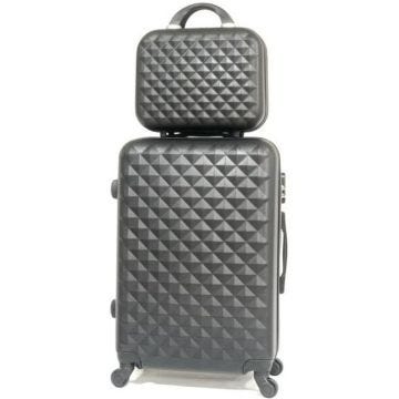 CELIMS - Valise Week-End Set Moyenne avec Vanity / Trousse de Toilette 35cm Rigide et Légère | Taille Soute 20kg 65cm | Noir