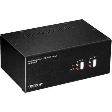 Switch KVM Dual Monitor DisplayPort à 2 ports - TRENDnet - TK-240DP