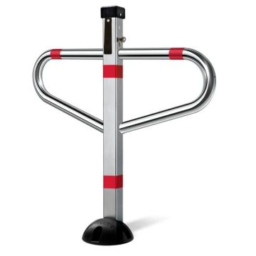 Barrière de parking *premium*en T, a clef,rabattable 1 pied