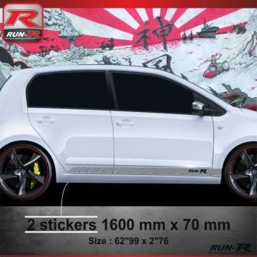 Autocollant bas de caisse Racing pour Volkswagen UP - Argent
