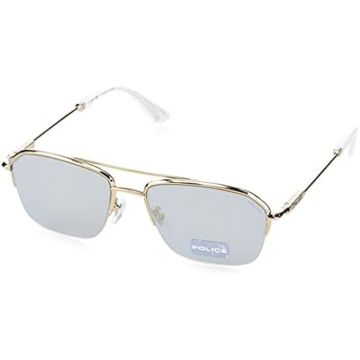 Lunettes de soleil - POLICE - SPLL18 - Couleur Shiny Grey Gold - Forme Géométrique - Taille 145-18-56