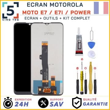 Ecran Remplacement pour Motorola Moto E7 / E7i / E7 Power + Outils + Colle