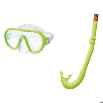Ensemble Masque Tuba - Intex - 8 Ans - Boccaglio avec fermeture - Masque réglable - Couleur Jaune