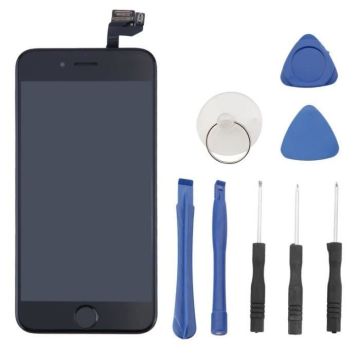 ECRAN IPHONE 6S NOIR LCD + VITRE TACTILE RETINA SUR CHASSIS
