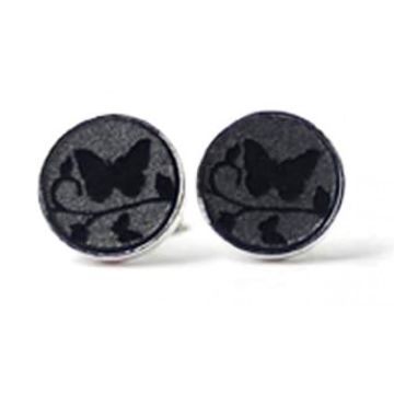 Boucles d'oreille Turis Papillon (1 cm) - Demiim Gris