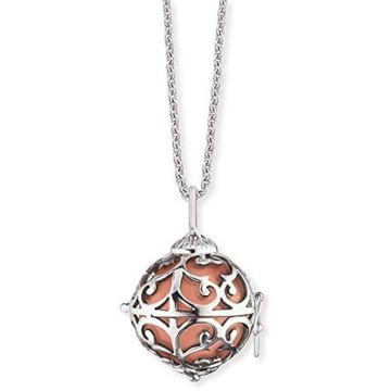 Pendentif - ENGELSRUFER - ERN-ER-16-XS - Argent Sterling 925 - Chaîne 45+5 cm - Boule Sonore Rose