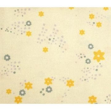 Coupon de tissu DIY - Fleur beige et jaune 50 x 140 cm - MegaCrea DIY Multicolore