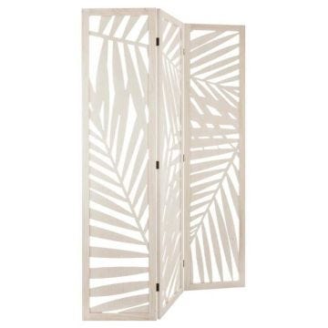 Paravent "Feuille" - bois - blanc H170 cm - Blanc - Atmosphera createur d'interieur