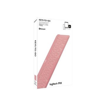 Clavier - LOGITECH - Keys-To-Go - Bluetooth - Espagnol - Résistant aux éclaboussures - Rose