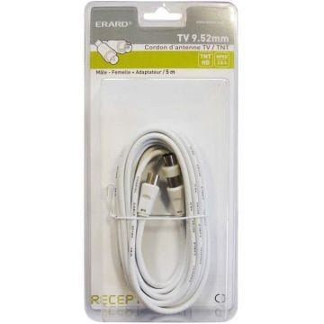 Câble TV - ERARD CONNECT - 4514 - 5m - Connecteur mâle - Calibrage AWG 9,52 mm