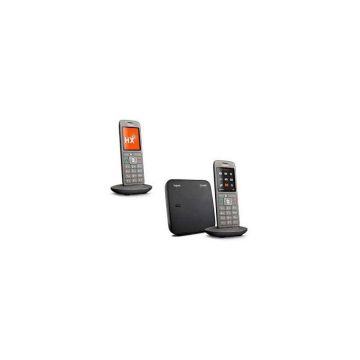 Téléphone Fixe sans fil - GIGASET CL 660 Duo Anthracite - Écran couleur rétroéclairé - Répertoire 400 contacts