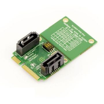 Carte contrôleur mSATA 2 port SATA 3.0 RAID 0 1 JBOD pour monter deux disques ou SSD SATA sur un port mSATA