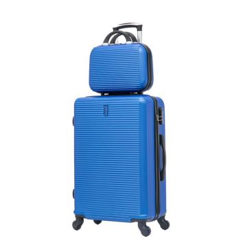 CELIMS - Valise Week-End Set Moyenne avec Vanity / Trousse de Toilette 35cm Rigide et Légère | Taille Soute 20kg 65cm | Bleu